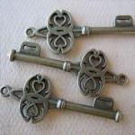 3pcs - Bronze Key Charms - Lead And Nickel -..