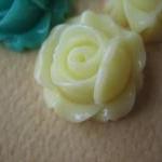 6pcs - Cabbage Rose Flower Cabochons - 15mm -..