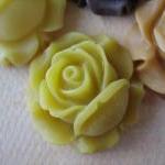 4pcs - Mixed Yellows And Brown - Resin Rose Flower..