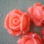 4pcs - Cabbage Rose Flower Cabochons - 15mm -..