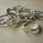 10pcs - Brass Ring Blanks - Silver Color -..