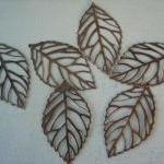 10pcs - Antique Bronze Filigree Leaf Charms -..