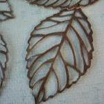 10pcs - Antique Bronze Filigree Leaf Charms -..