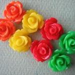 8PCS - Mini Rose Flower Cabochons -..