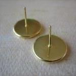 10pcs - Unplated Gold Post Earring Blanks With..